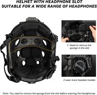 Helm Ringan yang Dapat Disesuaikan, Model High Cut dengan Dudukan NVG Terintegrasi, Rel Samping, Tali Headset Pra-Slot, untuk Olahraga