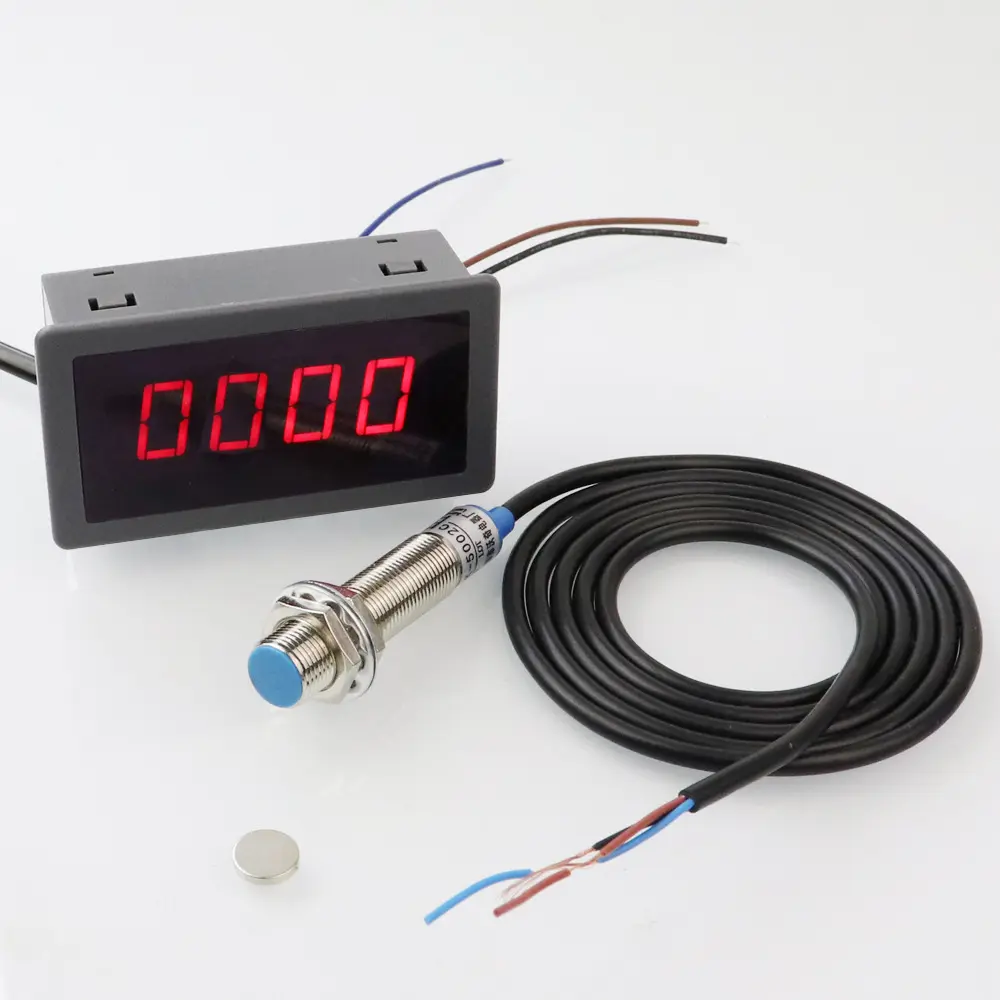 LED Digital rpm meter tachometer speedometer with pulse signal input and proximity switch