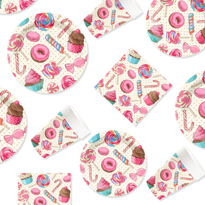 Juego de Vajilla DAMAI Candyland, Platos, Servilletas, Decoración de Mesa para Fiestas Navideñas, Cumpleaños Infantiles, Baby Shower para 8 Personas - Product Image 3