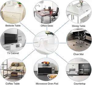 Aangepaste Opvouwbare Pvc Stoel Bescherm Mat Clear No Stapel Stoelmat Voor Thuiskantoor Multifunctionele Harde Vloer Stoelmatten