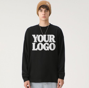 260g Pure Cotton Crew Neck <b>Long</b> Sleeved T-shirt Blank Soft <b>Tshirts</b> Personalized Customized Wholesale Simple T shirt for Unisex - Product Image 2