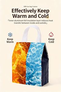 Bolsa de Embalaje para Comida Rápida, Venta de Fábrica, Bolsa de Embalaje para Café con Impresión Personalizada, Bolsa de Entrega con Cierre Enrollable, Bolsas Térmicas para Llevar Comida - Product Image 5