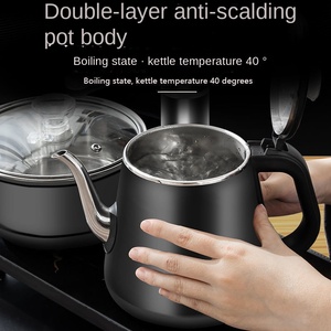 Bouilloire électrique portable 110V en verre borosilicate à double paroi, sifflante, écologique, 1L, pour faire bouillir de l'eau, du café, du thé, compatible induction - Product Image 2