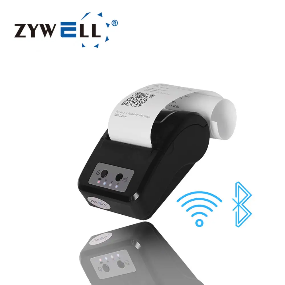 ZM03มินิ58มิลลิเมตรพอร์ตทิลเครื่องพิมพ์ใบเสร็จใบเสร็จผ่าน WiFi บลูทูธพกพาได้ zywell