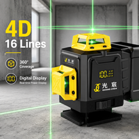 Nouveauté : Niveau laser numérique portable multifonctionnel 4D 16 lignes vertes pour les projets de construction, de carrelage et de nivellement du terrain