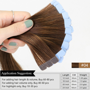Extensiones de Cabello Adhesivas Mini, Cabello Humano, 20 Piezas/Paquete, 24 Pulgadas, Marrón <span class=keywords><strong>Chocolate</strong></span> con Rubio Caramelo, Cabello Humano Virgen Liso y Sedoso - Product Image 2