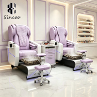 Fauteuil de pédicure de luxe à dossier haut avec airbag et brumisateur, design original, pour spa de massage des pieds électrique et salon de manucure