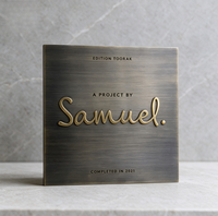 Plaque en laiton poli avec LED, couleur et taille personnalisées, plaque en aluminium gravée, numéro de chambre d'hôtel ou d'appartement, plaque métallique, montage facile