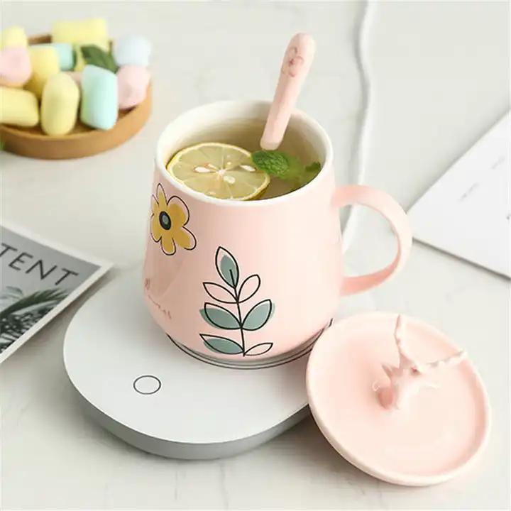 Coffee Mug Warmer with Lid and Spoon