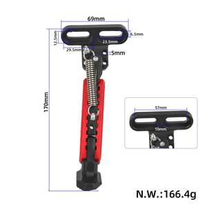 Ulip Black Red 17CM Longer Adjustable Kickstand Side Beveled Mounting Holes Electric Scooter Foot Support <b>Footrest</b> Parking - Product Image 2