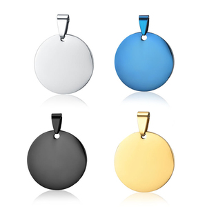 Médaille ronde en métal, pendentif, porte-clés, étiquette de chien, breloque, en acier inoxydable argenté, doré, noir, <span class=keywords><strong>promotion</strong></span> de pièces de monnaie vierges à faire soi-même, cadeau - Product Image 4