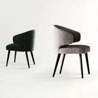 Chaise de salle à manger élégante et moderne en velours avec accents dorés et pieds en bois, mobilier de salle à manger écologique pour appartement