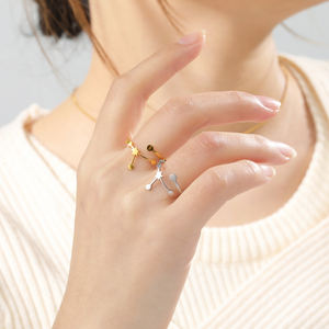 Anillo de acero inoxidable para mujer, 12 anillos del zodiaco, Horóscopo chapado en oro Real, joyería, regalos, anillo ajustable del zodiaco - Product Image 3