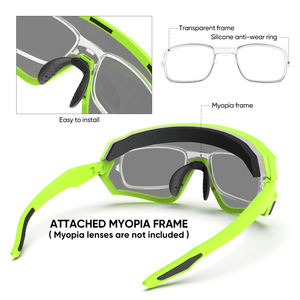 ओम चीन ट्रे 90 पुरुषों और महिलाओं के लिए विनिमेय लेंस फोटोक्रोमिक रनिंग/साइकिलिंग धूप का चश्मा - Product Image 3