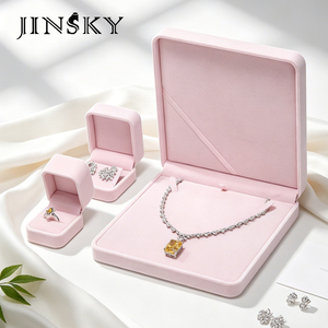 Luxury Flocking Velvet Jewelry Box <b>Ring</b> Earring <b>Necklace</b> Bracelet Storage Box Custom Jewelry Gift Packaging Box - Product Image 6