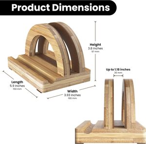 Supporto in bambù Slot singolo per Laptop per MacBook, <span class=keywords><strong>Dell</strong></span>, HP e altro | Organizzatore Desktop salvaspazio | Design ecologico e durevole - Product Image 3