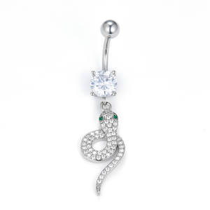 Nuovo arrivo fashion body jewelry belly bar snake ciondola l'anello dell'<span class=keywords><strong>ombelico</strong></span> <span class=keywords><strong>piercing</strong></span> all'<span class=keywords><strong>ombelico</strong></span> con diamanti per le donne - Product Image 5