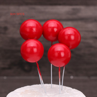 20 pièces/paquet, 2 cm, 2,5 cm, 3 cm, 4 cm, boules artificielles de couleurs et de tailles variées pour la décoration de gâteaux et la décoration de Noël
