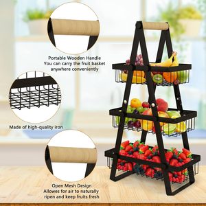 2/3 Tier <b>Kitchen</b> <b>Storage</b> <b>Rack</b> Metal Portable Metal <b>Storage</b> Shelf Detachable Multi-layer Fruit Holder <b>Kitchen</b> Fruit Basket - Product Image 6