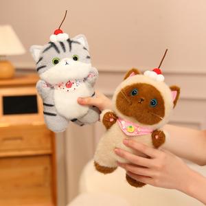 Usine directe 20cm poupée en peluche mignon bavoir <span class=keywords><strong>chat</strong></span> compagnon de bureau pour filles couette avec remplissage en coton PP cadeau parfait pour les enfants - Product Image 4