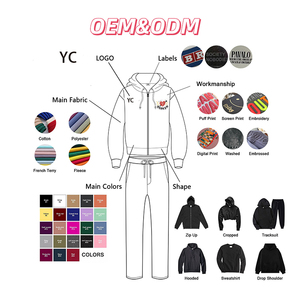 Tùy Chỉnh Sweatsuit Cotton Công Nghệ Lông Cừu Tracksuits Zip up Người Đàn Ông Áo Và Chắp Vá loe Sweatpants Set Phun In Ấn Tracksuit - Product Image 5