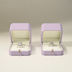 Custom High end proposal ring box, ultra fiber high-end wedding ring box, jewelry jewelry gift packaging box - Product Image 3