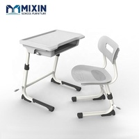 Meubles de classe scolaire à hauteur réglable, bureau d'élève, table et chaises pour l'école primaire, ensemble de bureau et chaise scolaire en ABS