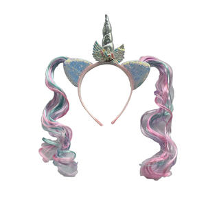 Nouveau pour <span class=keywords><strong>Amazon</strong></span> <span class=keywords><strong>licorne</strong></span> enfants perruque bandeau mignon dessin animé mon petit pour poney pince à cheveux accessoires de cheveux pour enfants - Product Image 5