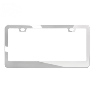 Cadre de plaque d'immatriculation en acier inoxydable et alliage d'aluminium, norme américaine, vente chaude, prend en charge la sélection de divers logos personnalisés - Product Image 3