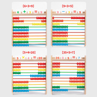 Cadre de calcul mathématique Montessori bois 10 niveaux boulier à 5 rangées aides pédagogiques en arithmétique mentale pour enfants garçons filles