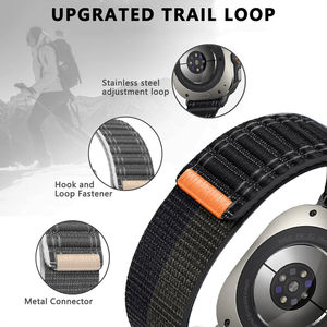 Bracelet en tissu nylon respirant à motif ondulé pour Samsung Galaxy Watch Ultra 47 mm, bracelet de remplacement en boucle tissée - Product Image 5