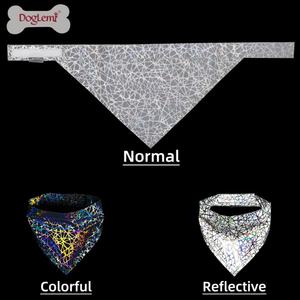 Pañuelo reflectante con estampado personalizado para perro y mascota, bufanda de verano estilo INS, accesorio de seguridad de poliéster para Halloween y Navidad - Product Image 6