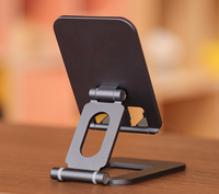 Support de téléphone portable pliable en alliage d'aluminium robuste de haute qualité, support de bureau plat pour ordinateur portable, support de téléphone mobile