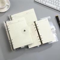 Carnet à spirales minimaliste de style japonais A5/A6/A7/A8 en PVC transparent, avec bouton-pression portable, couverture transparente