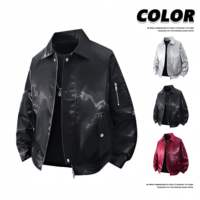 Veste d'hiver décontractée pour homme avec logo personnalisé, poignets larges et amples, fermeture éclair - une veste élégante pour les jeunes