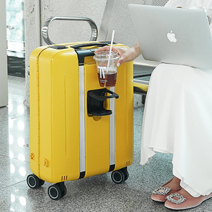 กระเป๋าเดินทางแบบมีล้อลาก Bubule Cheese Yellow PP โพลีเอสเตอร์ กันน้ำ เป็นมิตรกับสิ่งแวดล้อม พร้อมล้อคู่แบบเงียบ วัสดุอะลูมิเนียม - Product Image 5