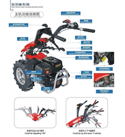 Mini-cultivateurs agricoles diesel/essence de type BCS d'Italie, motoculteurs, motobineuses de jardin