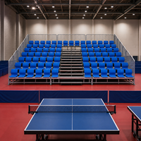 Sièges de tribune de stade portables pliables et rembourrés avec roues en alliage d'aluminium pour les événements sportifs et les activités en plein air