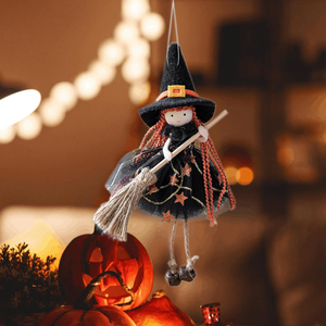 Decoraciones <span class=keywords><strong>de</strong></span> Muñecas <span class=keywords><strong>de</strong></span> Bruja <span class=keywords><strong>de</strong></span> Halloween, Muñeca Colgante <span class=keywords><strong>de</strong></span> Bruja con Escoba Voladora, Ángel, Campana, para Árbol <span class=keywords><strong>de</strong></span> Halloween - Product Image 3