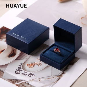 Huayue изготовленный на заказ синий роскошный бумажный пластиковый комплект ювелирных изделий упаковочная коробка с логотипом - Product Image 5