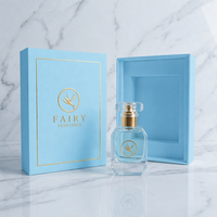 Flacons de parfum personnalisés en verre PP (30ml/50ml/100ml) avec pulvérisateur à pompe, rechargeables, emballage spécial en papier avec revêtement UV et marquage à chaud