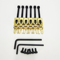 6 Pieces Set Electric Guitar Double Tremolo Bridge Under String Bar Vibrato System Tension Plate String Guide Pegs Zinc Alloy