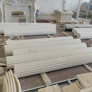 Corinthische Romeinse gebeeldhouwde kapitale zuil Calacatta Viola ronde marmeren pilaar ontwerp ronde zuilbekleding Italiaanse marmeren zuilen - Product Image 5