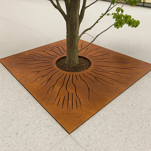Borde Rectangular de Acero Corten para Jardín, Anillo de Árbol Pre-oxidado, Bordes Circulares para Árboles, Bordes para Paisajismo en Polvo - Product Image 3