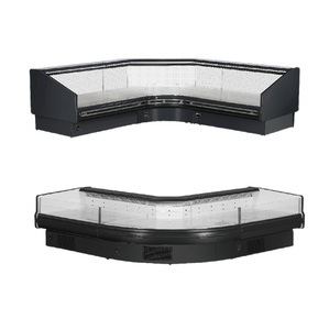 Plug in custom corner meat display chiller deli counter cabinet showcases