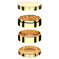 Grand broyeur d'herbes manuel en acier inoxydable de 63mm et 4 pièces d'accessoires pour fumer en métal personnalisé vente en gros
