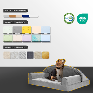 Biểu Tượng Tùy Chỉnh Kích Thước Màu Sắc Chỉnh Hình Bộ Nhớ Bọt Giường Con Chó Với Một Nửa Tán Giường Con Chó Có Thể Tháo Rời Có Thể Giặt Bìa OEM ODM - Product Image 2