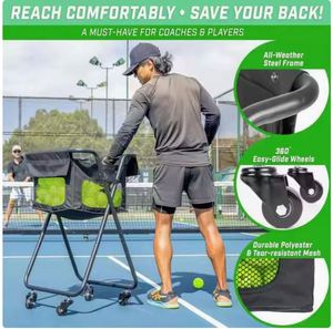 Carrito de Recolección de Pelotas de Pickleball Plegable, de Hierro, con Marco para Recoger Pelotas, Carrito de Almacenamiento de Pelotas de Tenis, Móvil - Product Image 4