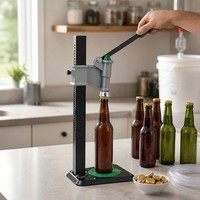 Capsuleuse semi-automatique de table pour bouteilles, avec cadre de 46 cm de hauteur, pour capsules couronne, pour le brassage artisanal de bière et le remplissage de sodas