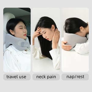 Ergonomic U-Shaped Memory Foam Office Nap Travel Pillow Portable and Wearable for <strong>Neck</strong> Pain Foldable <strong>Rest</strong> Sleeping - Product Image 4